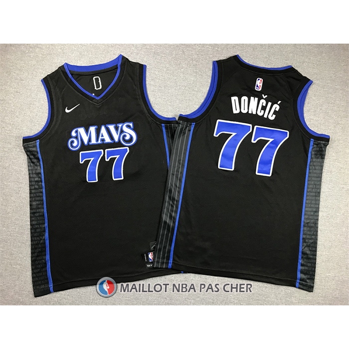Maillot Enfant Dallas Mavericks Luka Doncic NO 77 Ville 2023-24 Bleu